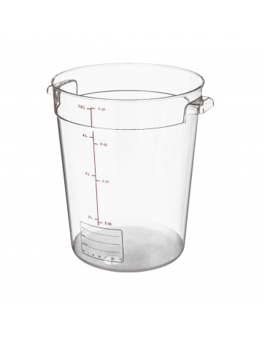 Contenitore rotondo per alimenti in policarbonato trasparente - capacità Lt. 7,8 - diametro cm 22 - altezza cm 27