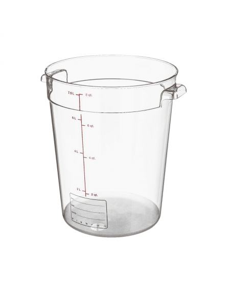 Contenitore rotondo per alimenti in policarbonato trasparente - capacità Lt. 7,8 - diametro cm 22 - altezza cm 27