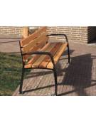 Panchina 1 posto con schienale e seduta in legno di pregio, struttura in acciaio zincata - cm 71x60,4x81,9h