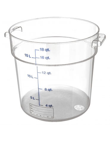 Contenitore rotondo per alimenti in policarbonato trasparente - capacità Lt. 17 - diametro cm 31 - altezza cm 30