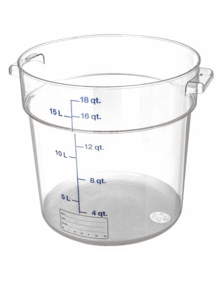 Contenitore rotondo per alimenti in policarbonato trasparente - capacità Lt. 17 - diametro cm 31 - altezza cm 30