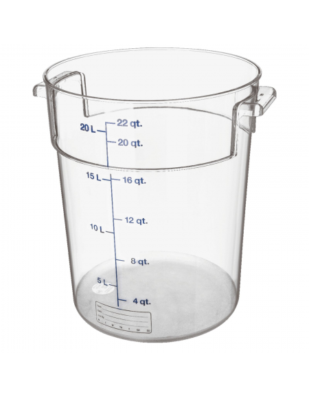 Contenitore rotondo per alimenti in policarbonato trasparente - capacità Lt. 21 - diametro cm 31 - altezza cm 38