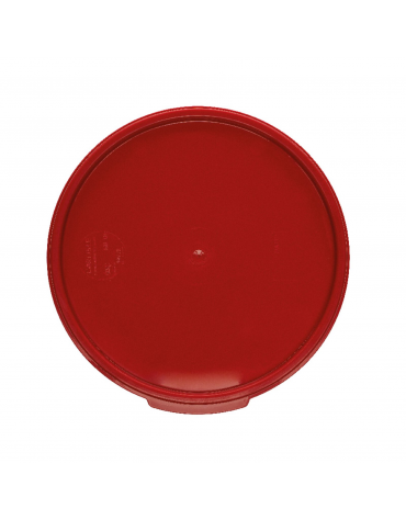 Coperchio ermetico rotondo per contenitori per alimenti in policarbonato - colore rosso - diametro cm 22