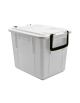 Contenitore per stoccaggio alimenti in polipropilene con coperchio - colore bianco - capacità Lt. 20 - cm 38x28x30h