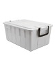 Contenitore per stoccaggio alimenti in polipropilene con coperchio - colore bianco - capacità Lt. 40 - cm 58x38x26h