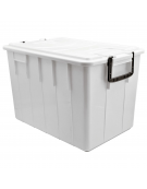 Contenitore per stoccaggio alimenti in polipropilene con coperchio - colore bianco - capacità Lt. 60 - cm 58x38x38h
