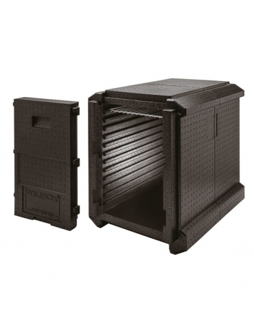 Contenitore isotermico GN1/1 in polipropilene con apertura frontale - 12 guide - Capacità Lt. 83 - cm 65x50x61h