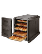 Contenitore isotermico per teglie cm 60x40 in polipropilene con apertura frontale - 9 guide - Lt. 128 - cm 72x60x63h