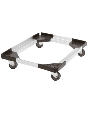 Carrello per trasporto contenitore isometrico in alluminio e ABS - cm 75x61