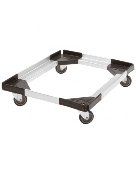 Carrello per trasporto contenitore isometrico in alluminio e ABS - cm 75x61