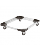 Carrello per trasporto contenitore isometrico in alluminio e ABS - cm 62x42