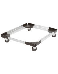 Carrello per trasporto contenitore isometrico in alluminio e ABS - cm 62x42