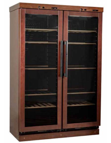 Cantinetta per vini statica in legno a 2 porte N° 116+116 Bottiglie vino da cl 75 - temperatura +6° +16° C / +6° +16° C - cm 127