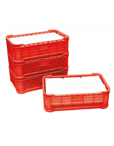 Cesto gastronorm in polipropilene - colore rosso - cm 59,5x39x19h