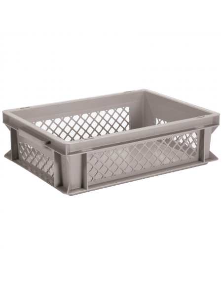 Contenitore sovrapponibile con fondo chiuso e pareti forate in polietilene - capacità Lt. 10 - cm 40x30x12h