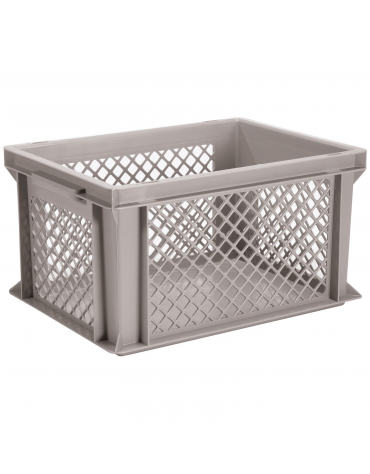 Contenitore sovrapponibile con chiuso e pareti forate in polietilene - capacità Lt. 16 - cm 40x30x17h