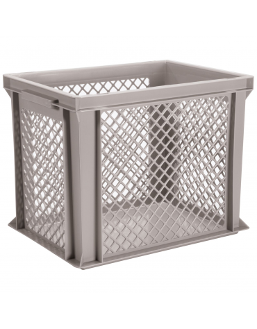 Contenitore sovrapponibile con fondo chiuso e pareti forate in polietilene - capacità Lt. 31 - cm 40x30x32h