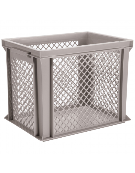 Contenitore sovrapponibile con fondo chiuso e pareti forate in polietilene - capacità Lt. 31 - cm 40x30x32h