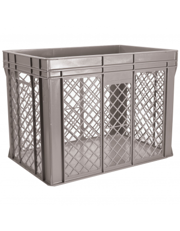 Contenitore sovrapponibile con fondo chiuso e pareti forate in polietilene - capacità Lt. 34 - cm 60x40x17h