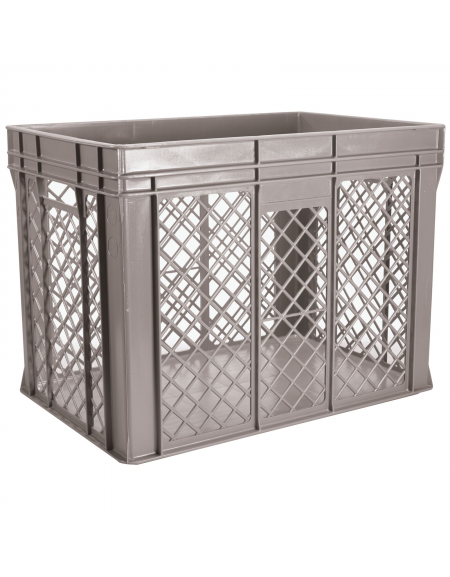 Contenitore sovrapponibile con fondo chiuso e pareti forate in polietilene - capacità Lt. 34 - cm 60x40x17h