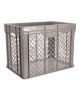 Contenitore sovrapponibile con fondo chiuso e pareti forate in polietilene - capacità Lt. 42 - cm 60x40x22h