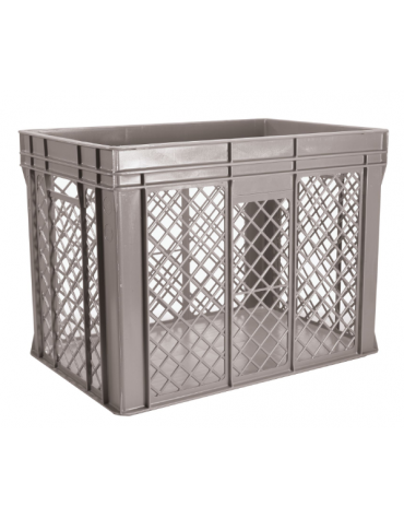 Contenitore sovrapponibile con fondo chiuso e pareti forate in polietilene - capacità Lt. 90 - cm 60x40x45h