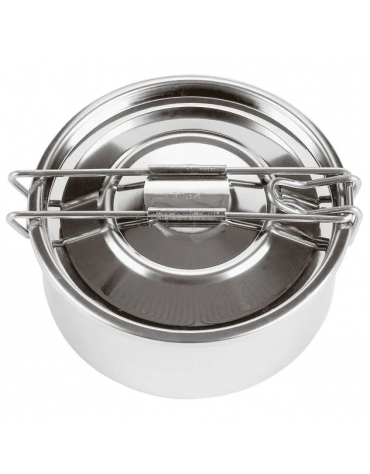 Contenitore pietanziera per alimenti rotondo in acciaio inox - diametro cm 12 - altezza cm 6