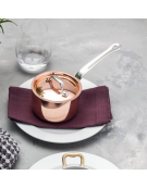 Casseruola scaldaburro con esterno rame lucido ed interno inox - lt. 0,70 -Diametro Ø cm 12 - h cm 7