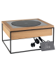 Piastra a induzione Ø cm 24 con supporto in metallo, inserto in legno e cornice inox - potenza Watt 900 - cm 35,4x32,5x19h