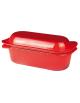 Casseruola bassa 2 maniglie rettangolare per pane in ghisa smaltata - colore rosso - capacità Lt. 2,13 - cm 13x31x10h