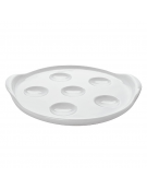 Tegame tondo per lumache in porcellana - colore bianco - diametro cm 19