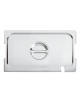 Coperchio in acciaio inox per bacinelle GN 1/3 con spacchi maniglie e mestolo - mm 325x180