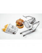 Taglia patate/patatine salvaspazio in acciaio inox con base con ventose - taglio mm 10 - cm 28x11x16,5h