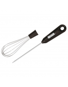 Termometro digitale con frusta in acciaio inox e ABS - range -30+300°C - lunghezza cm 30