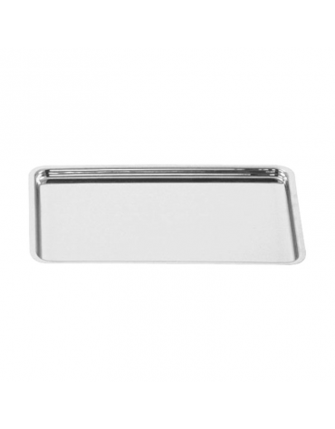 Vassoio espositore rettangolare in acciaio inox  - cm 20x16x1h