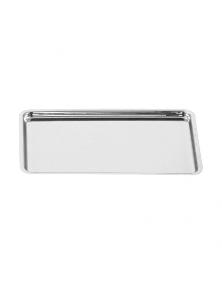 Vassoio espositore rettangolare in acciaio inox  - cm 20x16x1h