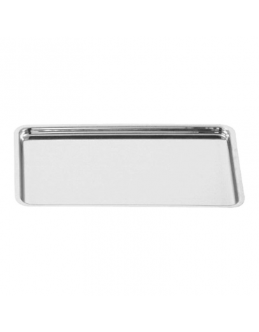 Vassoio espositore rettangolare in acciaio inox - cm 30x21x1h