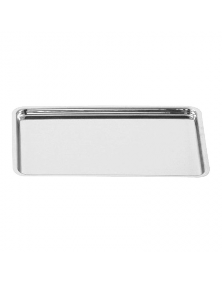 Vassoio espositore rettangolare in acciaio inox - cm 30x21x1h