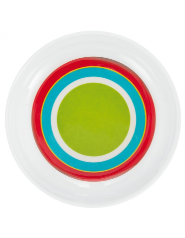 Piatto fondo tondo in melamina - multicolore - diametro cm 17 - altezza cm 4