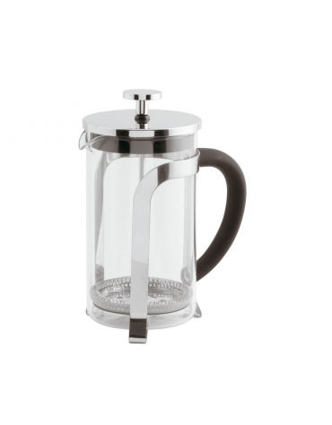 Caraffa caffettiera pressa filtro in vetro trasparente e acciaio inox - capacità ml 350