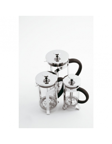 Caraffa caffettiera pressa filtro in vetro trasparente e acciaio inox - capacità ml 600