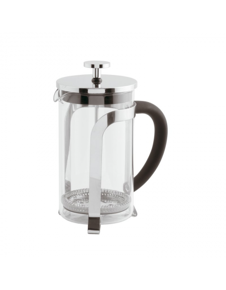 Caraffa caffettiera pressa filtro in vetro trasparente e acciaio inox - capacità ml 600