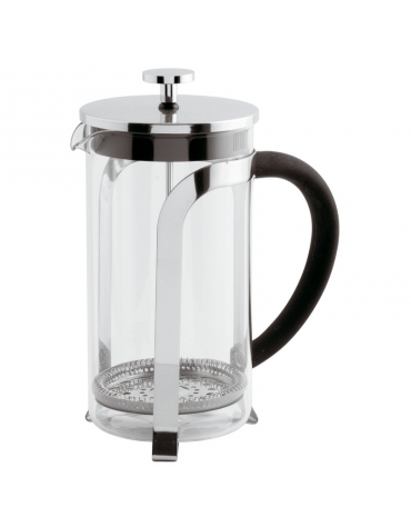 Caraffa caffettiera pressa filtro in vetro trasparente e acciaio inox - capacità ml 800