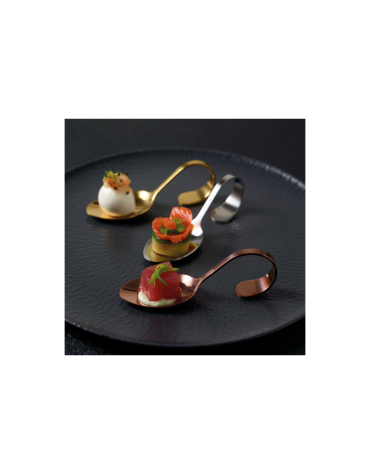 Cucchiaio monoporzione gourmet in acciaio inox - colore rame - cm 13,5x4,5x4,5h