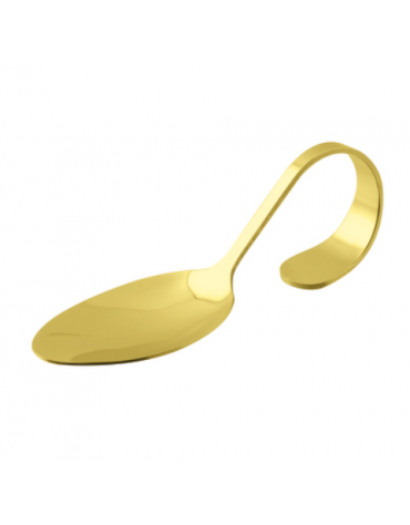 Cucchiaio monoporzione gourmet in acciaio inox - colore oro - cm 13,5x4,5x4,5h