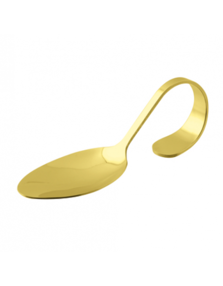 Cucchiaio monoporzione gourmet in acciaio inox - colore oro - cm 13,5x4,5x4,5h