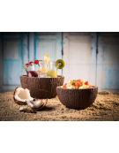 Ciotola insalatiera in cemento - effetto noce di cocco - capacità Lt. 2,2 - diametro cm 23 - altezza cm 12,5