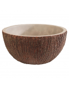 Ciotola insalatiera in cemento - effetto noce di cocco - capacità Lt. 2,2 - diametro cm 23 - altezza cm 12,5