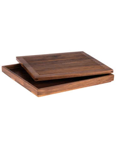 Tagliere rettangolare in legno color noce per alzate DN25884 e DN25887 - cm 35,4x32,5x3,5h