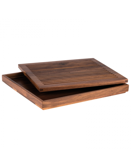 Tagliere rettangolare in legno color noce per alzate DN25884 e DN25887 - cm 35,4x32,5x3,5h